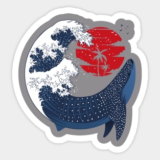 Great Japanese Wave Whale Shark Sticker